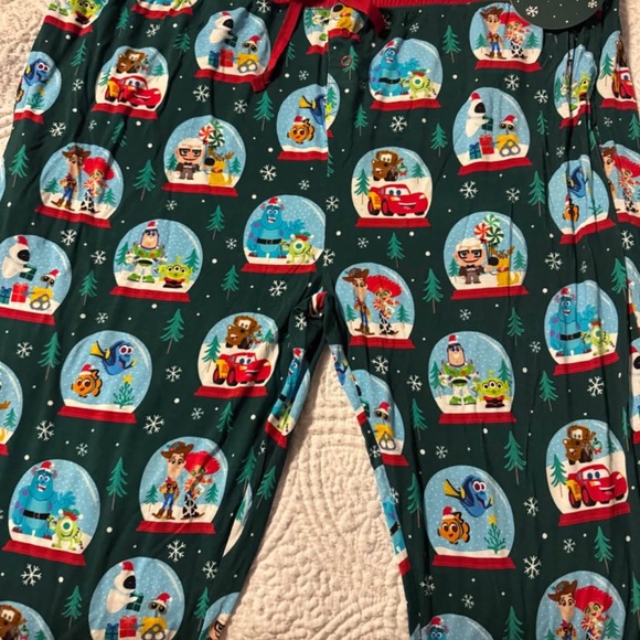 Little Sleepies Other - Little Sleepies Green Pajama Bottoms with Cartoon Characters
